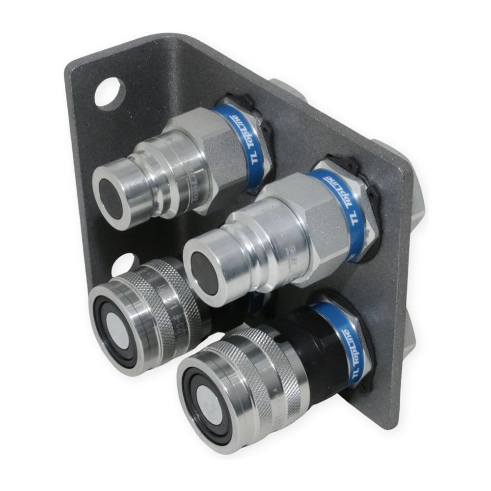 1/2" NPT Flat Face Hydraulic Quick Connect Coupler Set Mounting Bracket TL23B-4