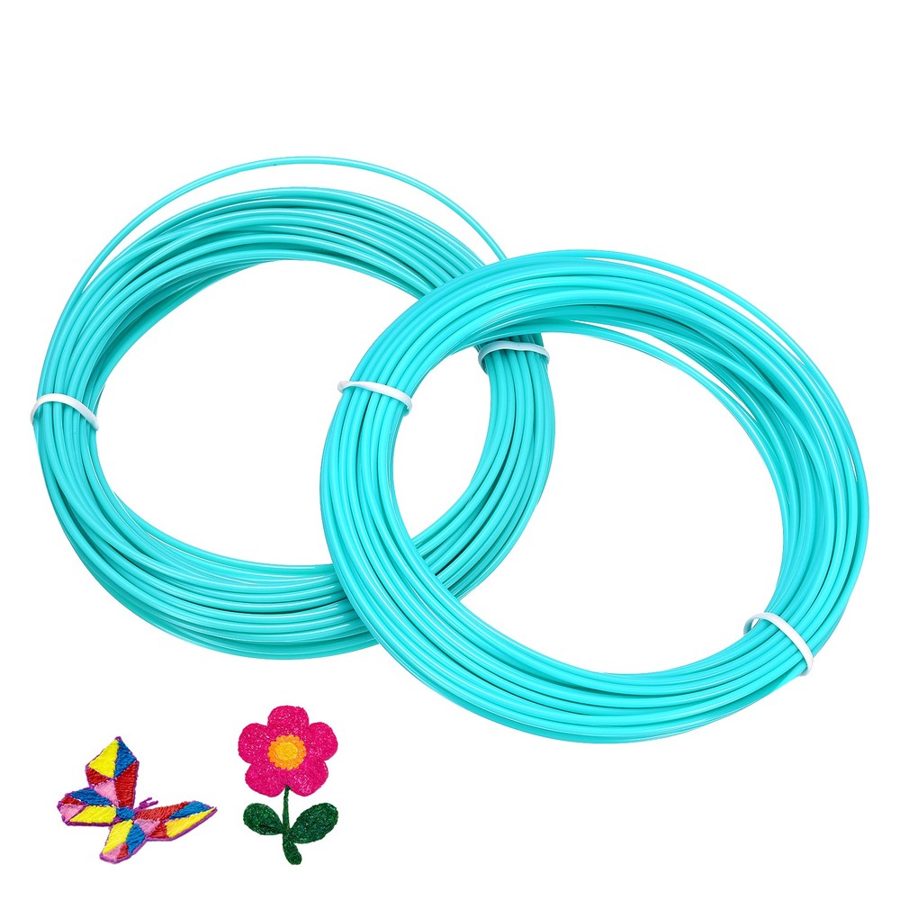 1.75mm ABS 3D Pen Printer Filament Refill, 2 pcs Total 65.6Ft, Cyan