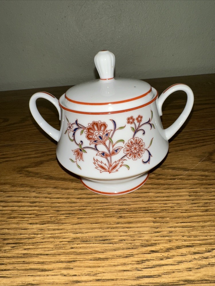 Vintage Noritake Firedance Sugar Bowl & Lid