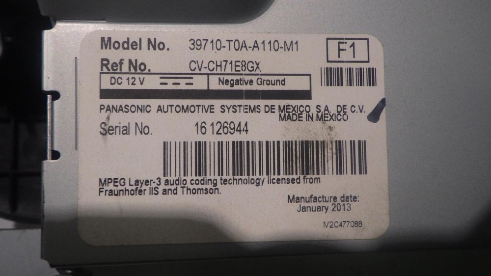 13 HONDA CR-V Info Screen