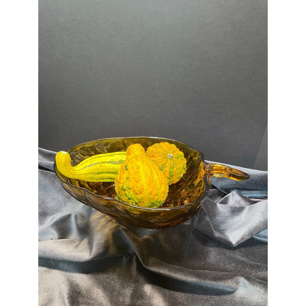 AMBER Blenko Glass grape shaped fruit/serving BOWL