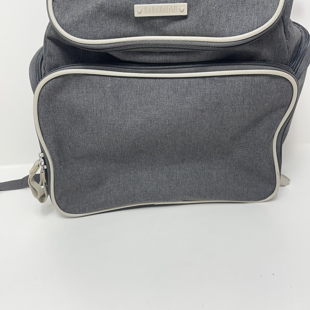 Bananafish Heather Gray Small Breast Pump Adjustable Strap Diaper bag Backpack
