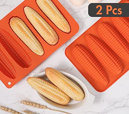 Corn Stick Bread Pan Set of 2 Silicone Corn Cob Bread Molds for Baking Corn D...