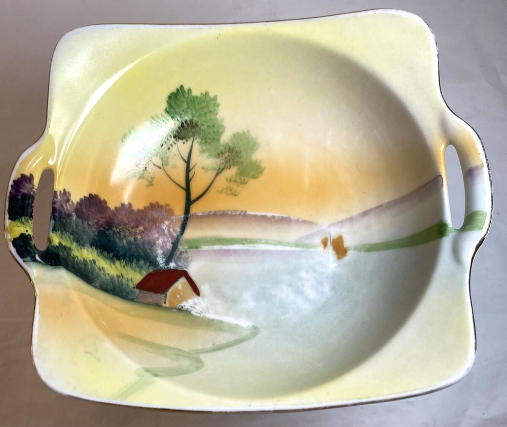 Meito China Hand Painted Handled Bowl