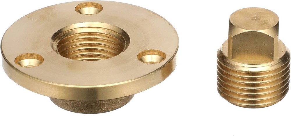 Seachoice Garboard Drain Plug Brass Cast Bronze Flange 2" OD 1/2" Pipe