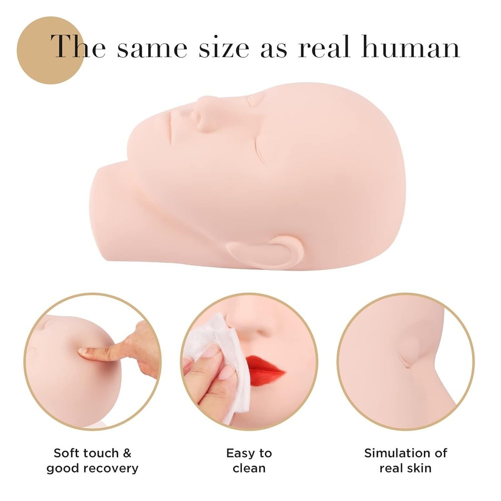 Soft-Touch Rubber Lash Practice Head - Durable & Multi-Use for Makeup Experts