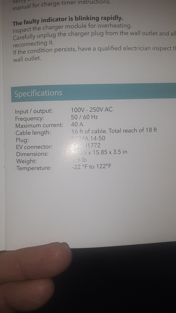 Lectron 40 Amp Level 2 EV Charger NIB