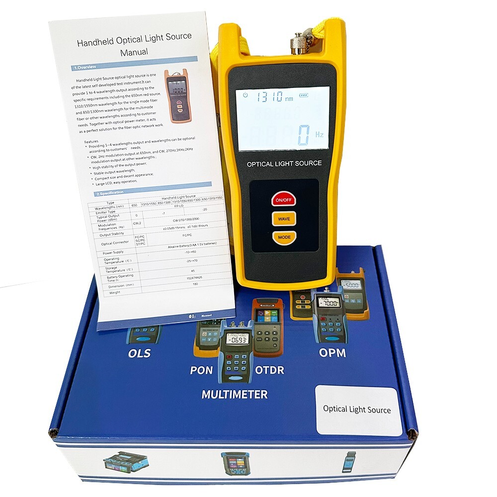Handled Optical Light Source Optical Laser Source 1310/1550nm FTTH Testing Tools