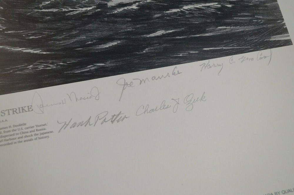 WW2 US USN Navy Avenging Strike Doolittle Raid Robert Bailey Signed Print