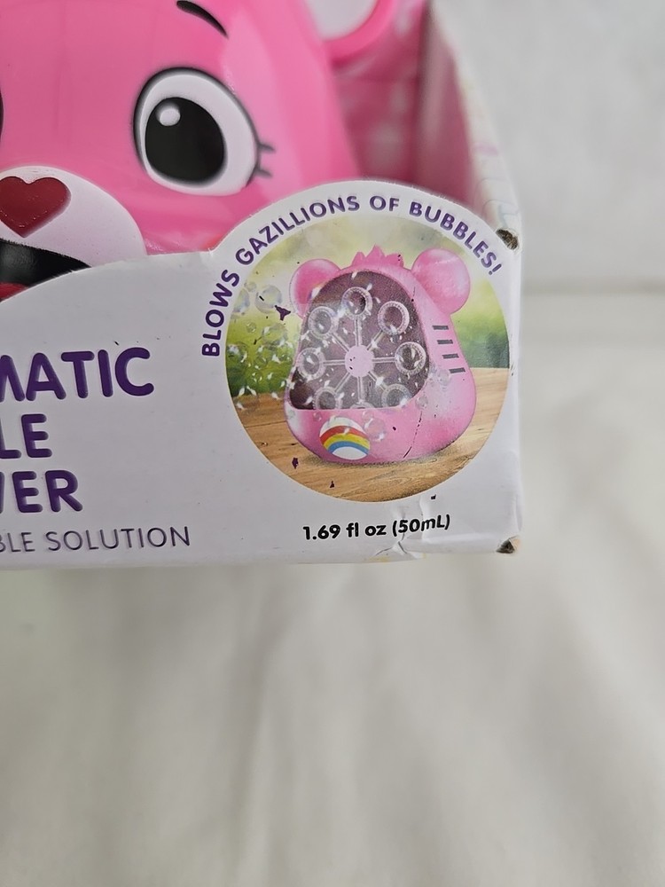 Care Bear Cheer Bear Automatic Bubble Blower W/ Solution Battery Operated Easter