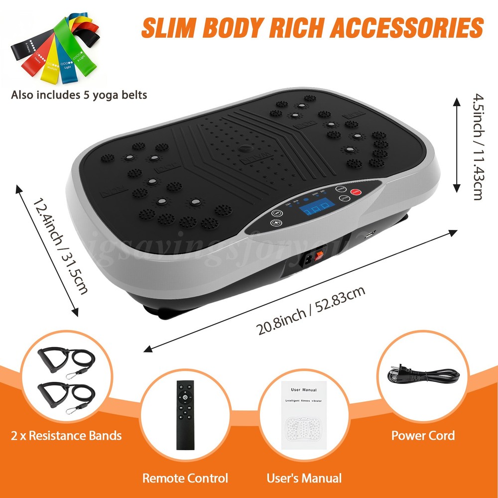 10 AutoMode Vibration Plate Exercise Machine Whole Body Workout Vibrate Platform