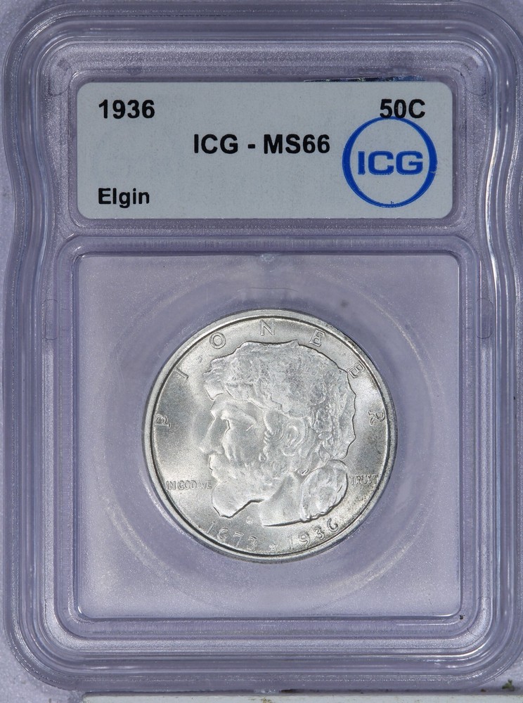 1936 Elgin Half Dollar 50C ICG MS66