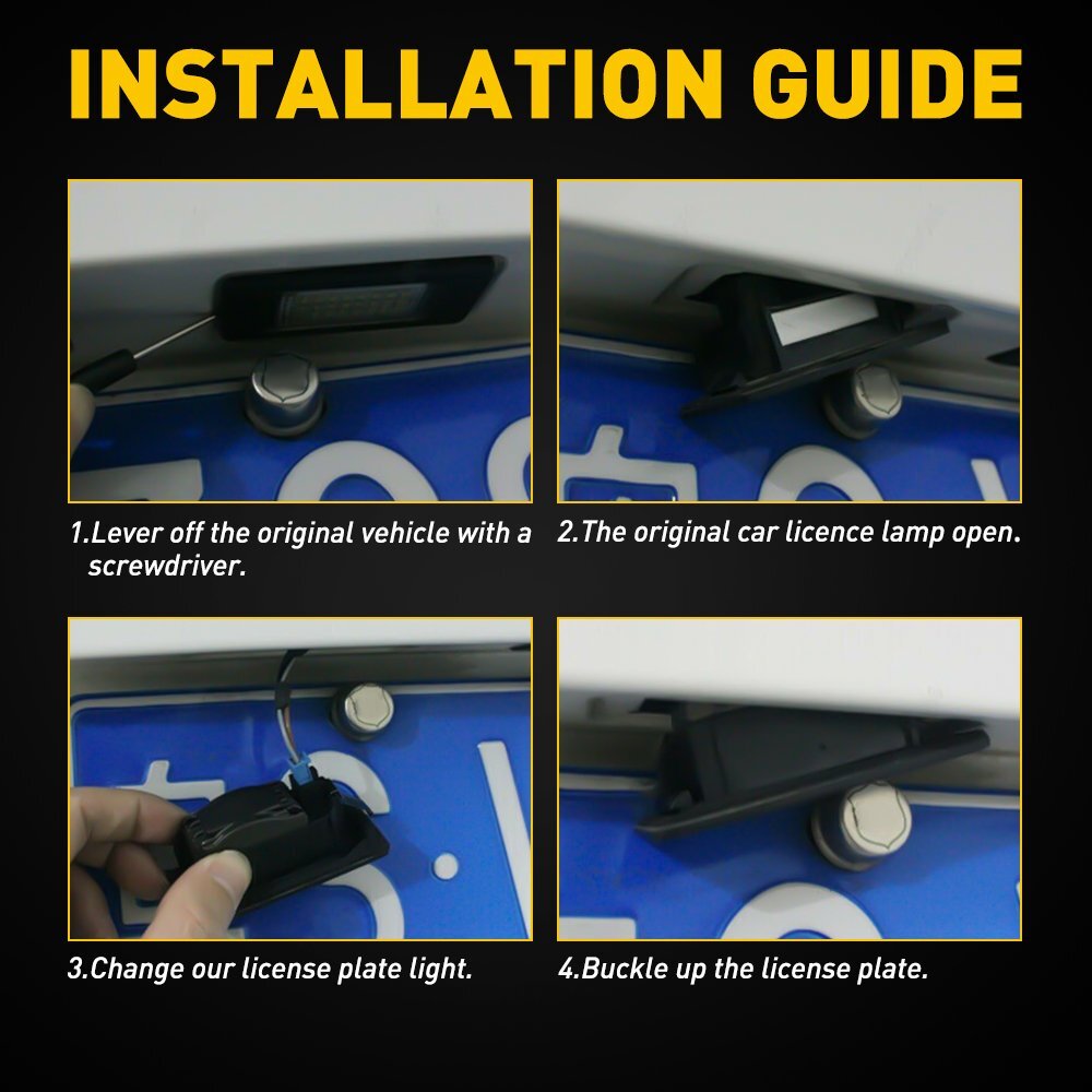 2012-2017 For Toyota Camry LED License Light Plate Assembly Replacement White X2