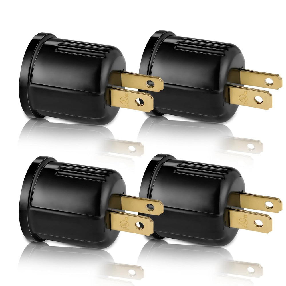 Outlet to Socket Adapter Plugin Light Socket,Convert Outlet to Light Bulb Socket