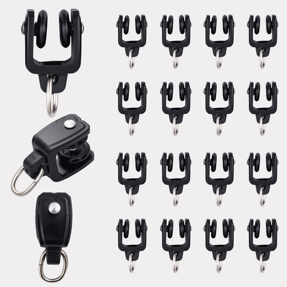 Bendable Ceiling Curtain Track Black Pulley 20pcs