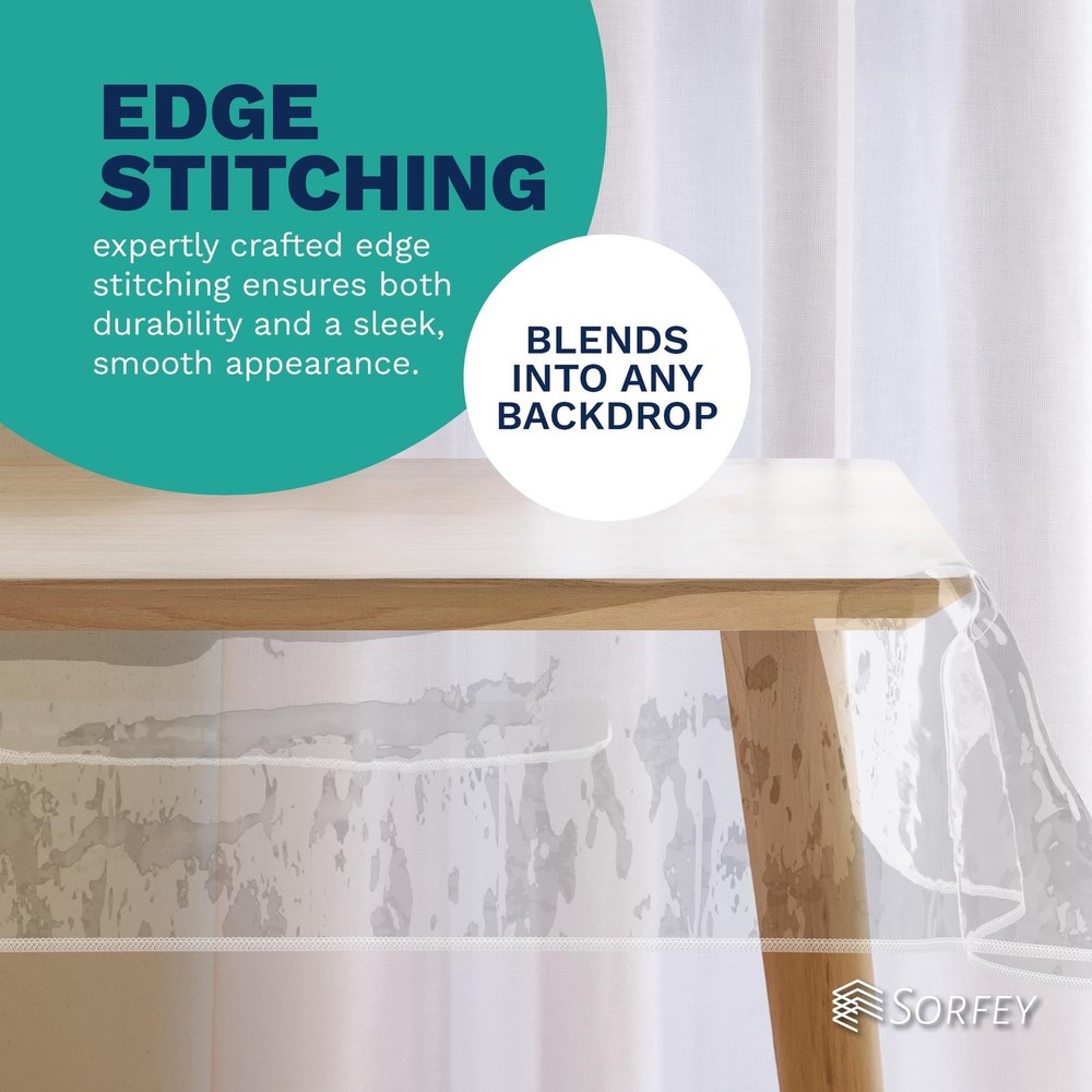 Plastic Table cover - Clear Tablecloth 124" x 60" (Rectangle),