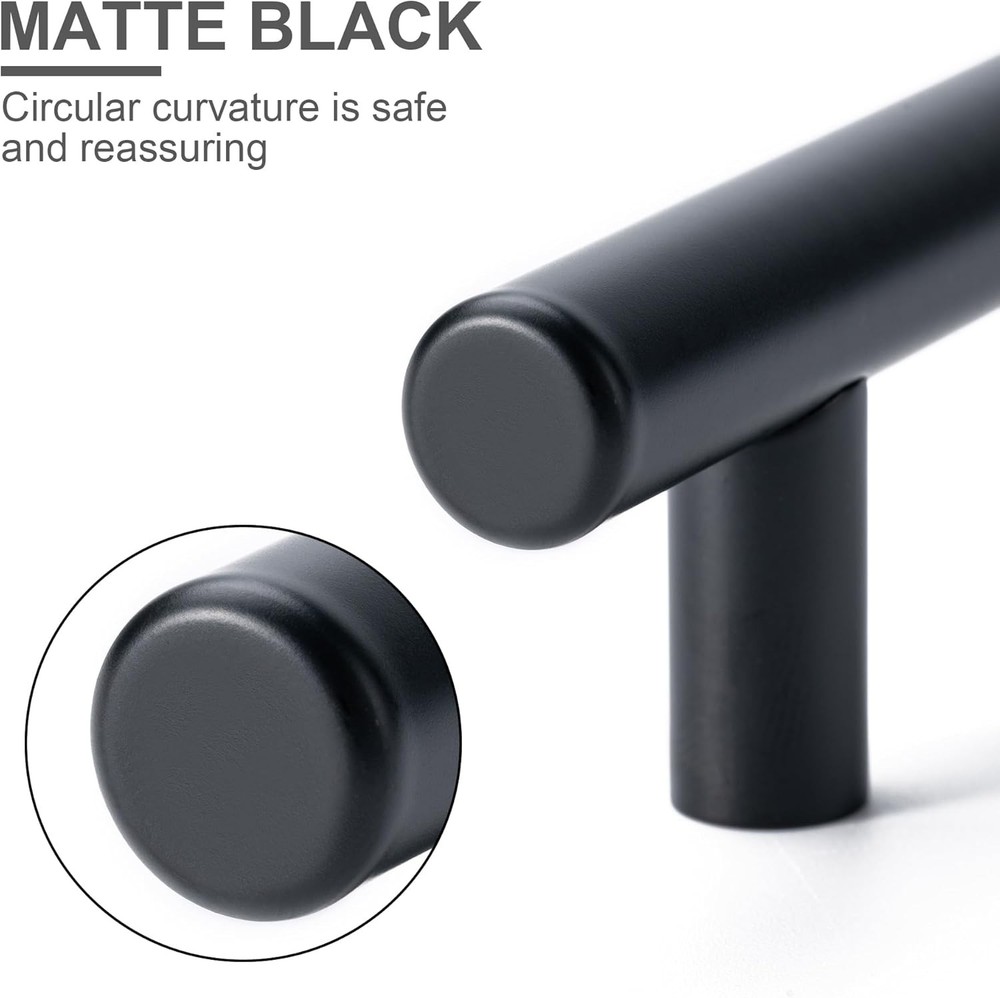 10 Pack 5'' Cabinet Pulls Matte Black Stainless Steel Kitchen