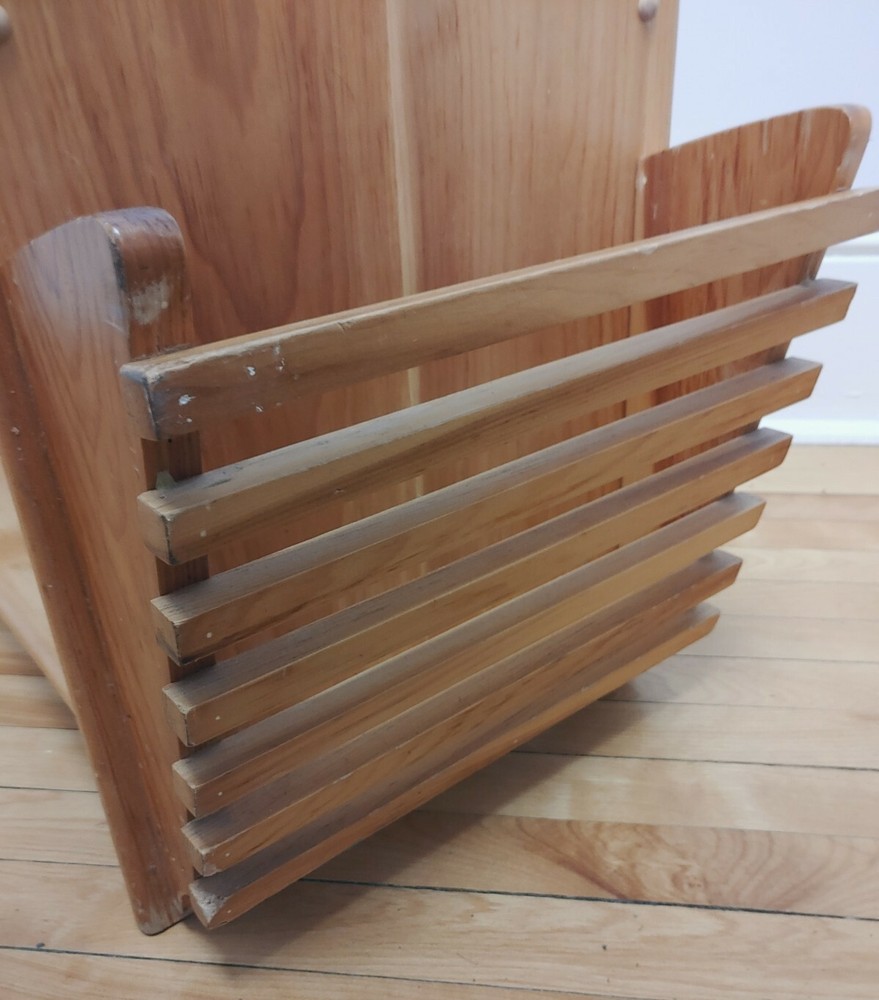 Solid Wood Handmade Magazine Rack Side Table Unique Rare