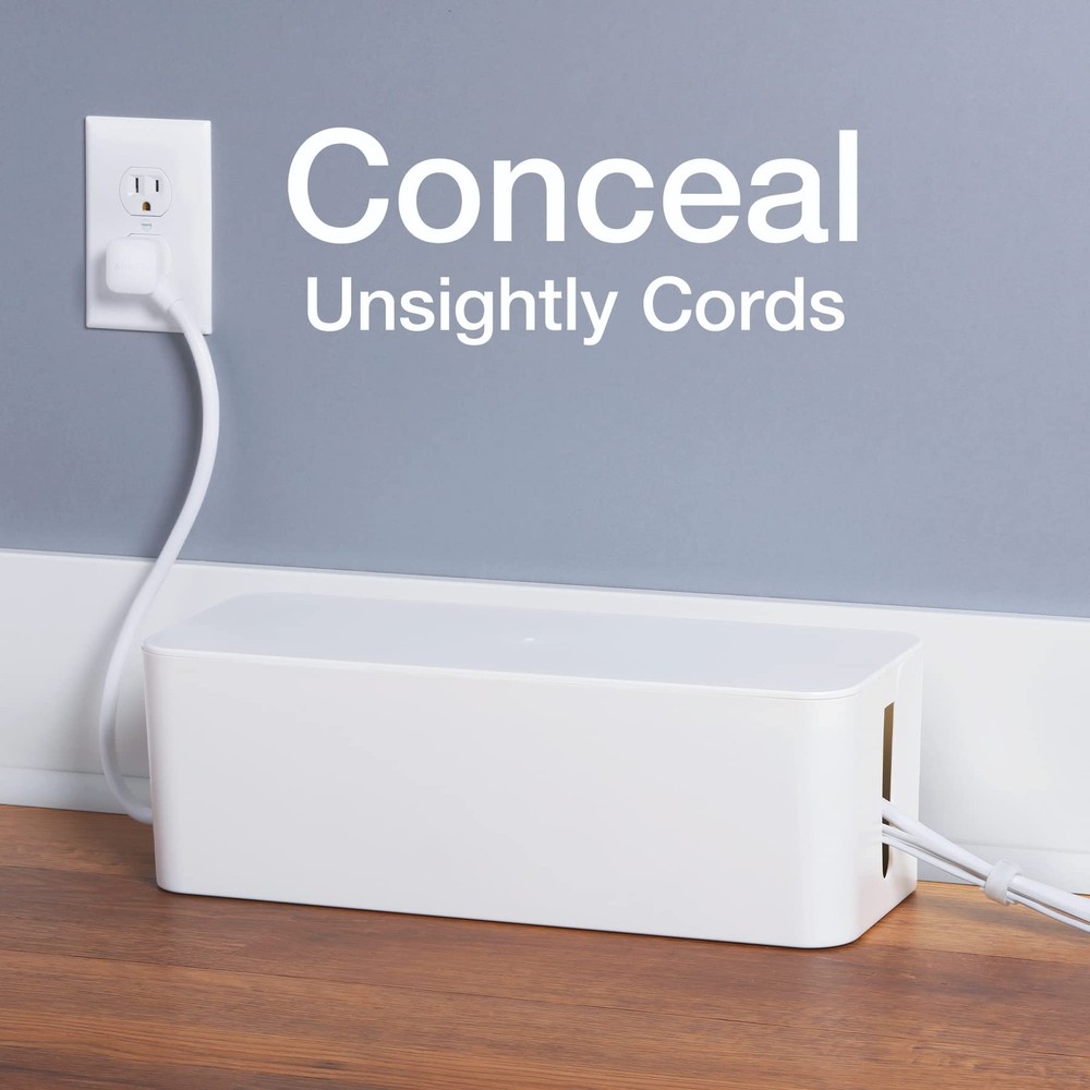 Oxford Cable Management Boxes 3 Pack Small Medium Large Power Strip Organizer Wh