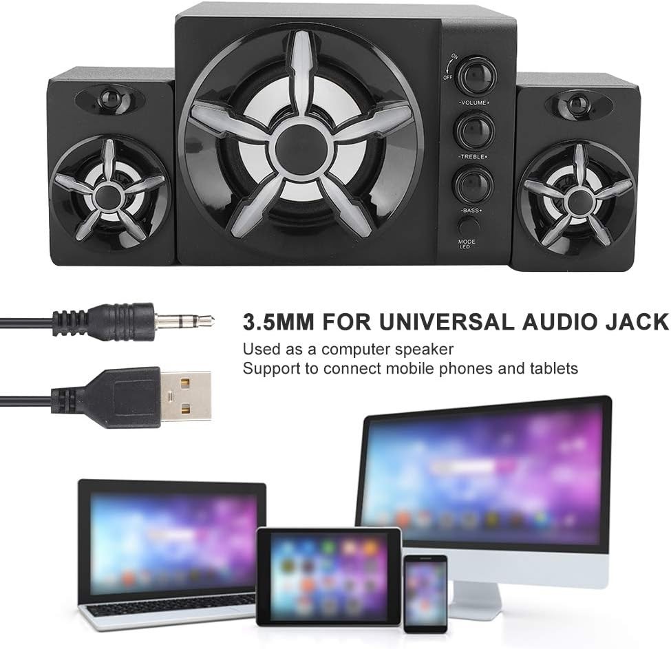 Wired Computer Speakers USB Powered Surround Sound System for Desktops & Laptops