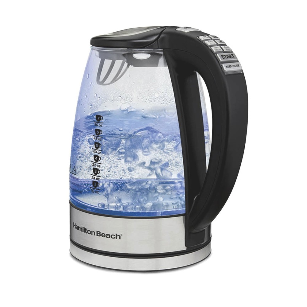 Hamilton Beach Temperature-Control Electric Glass Kettle, Tea & Water Kettle