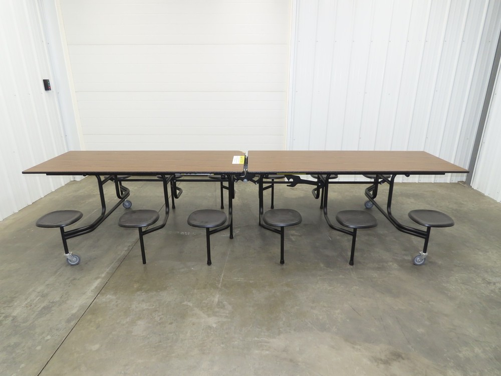 Uline H-9855MAP Mobile Cafeteria Table 12' L 30" W Rectangular 12 Stool Lunch