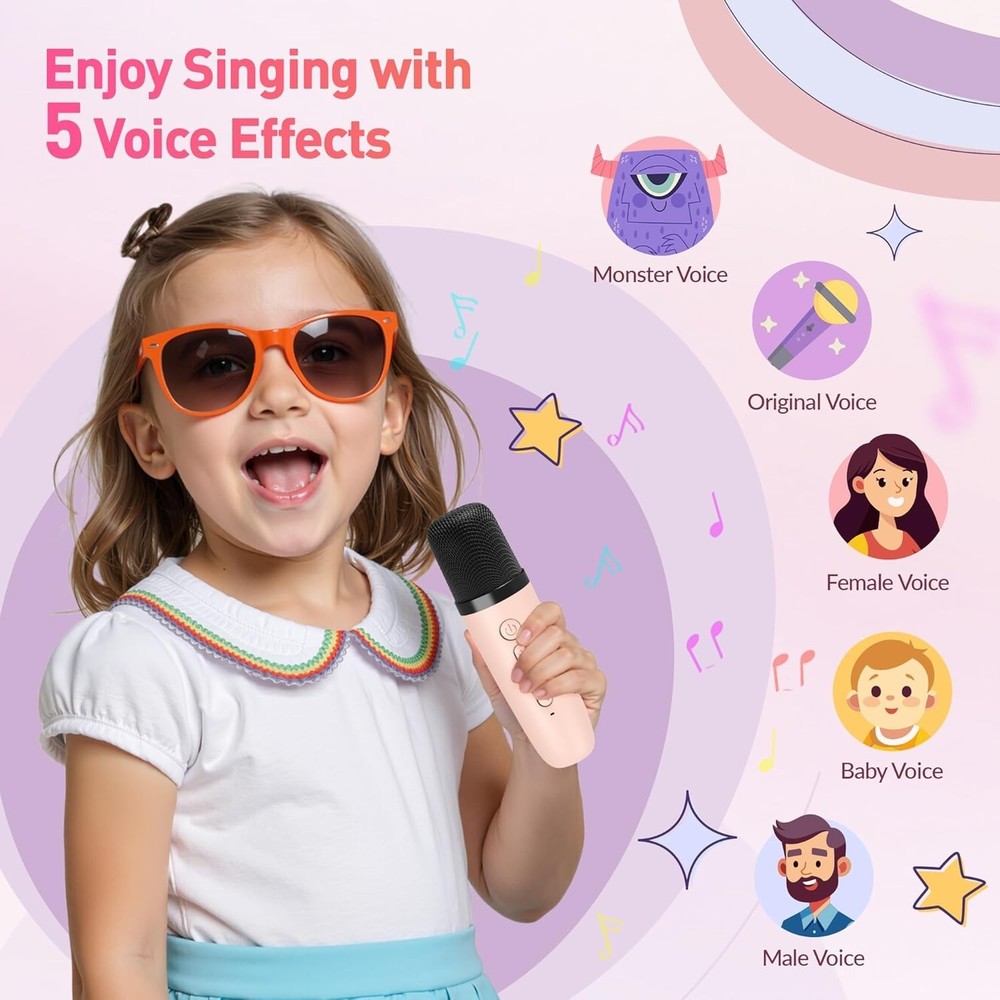 2 PACK! Wireless Mini Karaoke Machine with 2 Microphones Bluetooth Speaker - NEW
