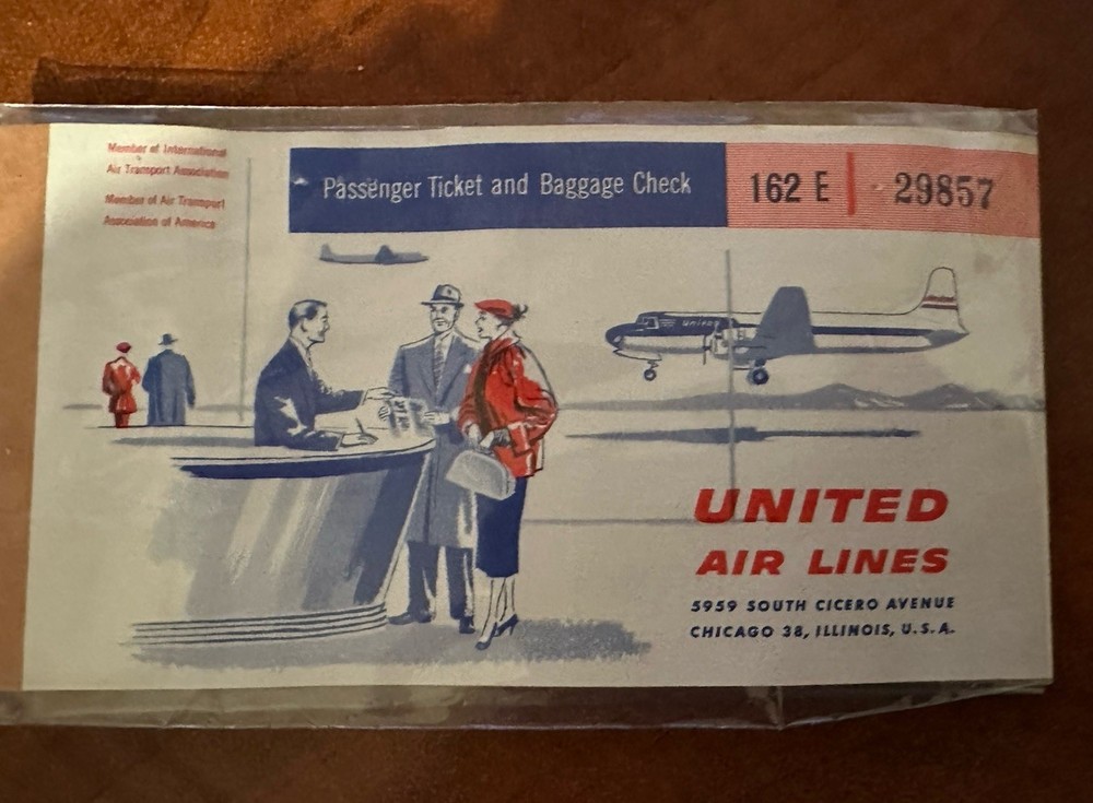 Old 1954 Delta airline Ticket