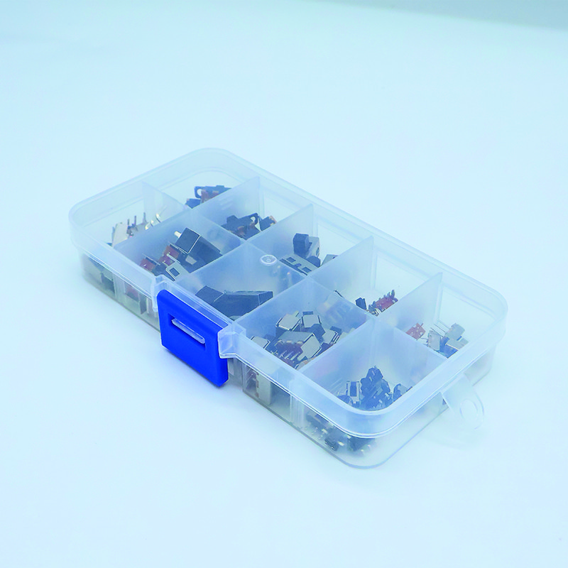 70PCS Mini Slide Switches 8 Types SPDT 3-Pin Toggle Power Switch