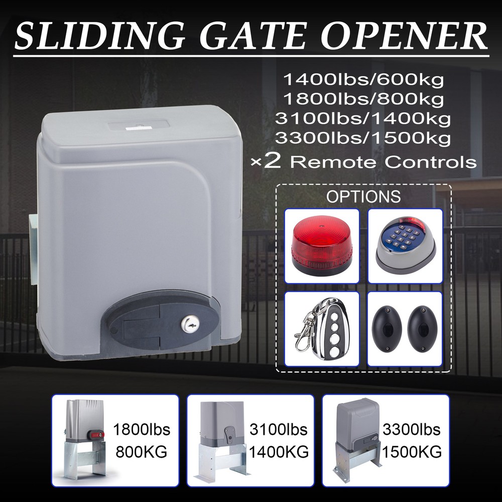Sliding Gate Opener Electric Operator w.Remote Control Automatic Roller 1400lbs.