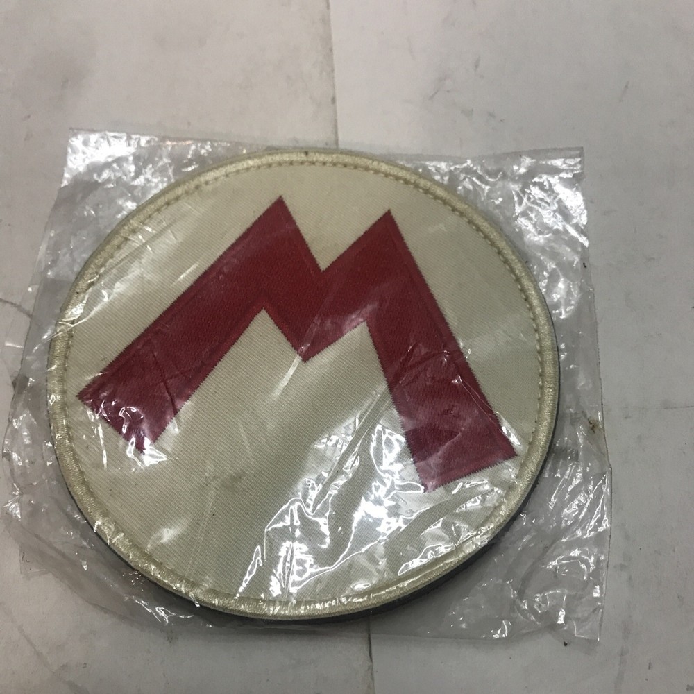 "Mario - Super Mario Bros" M Logo Patch, Hook/Loop, NEW