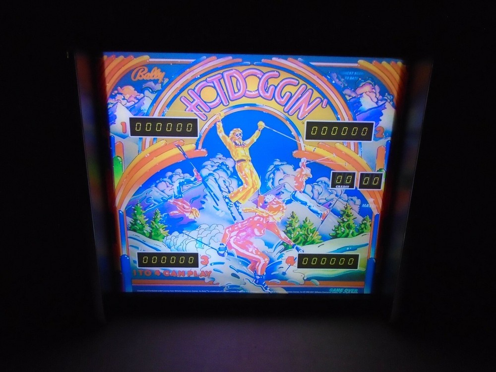 Bally Hot Doggin Pinball Head LED Display light box