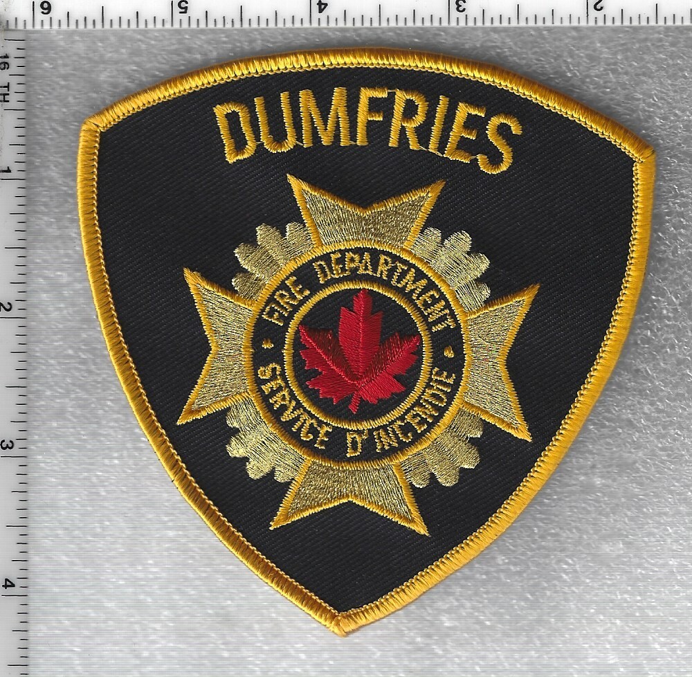 Dumfries Fire Department (New Brunswick, Canada) yellow Shoulder Patch