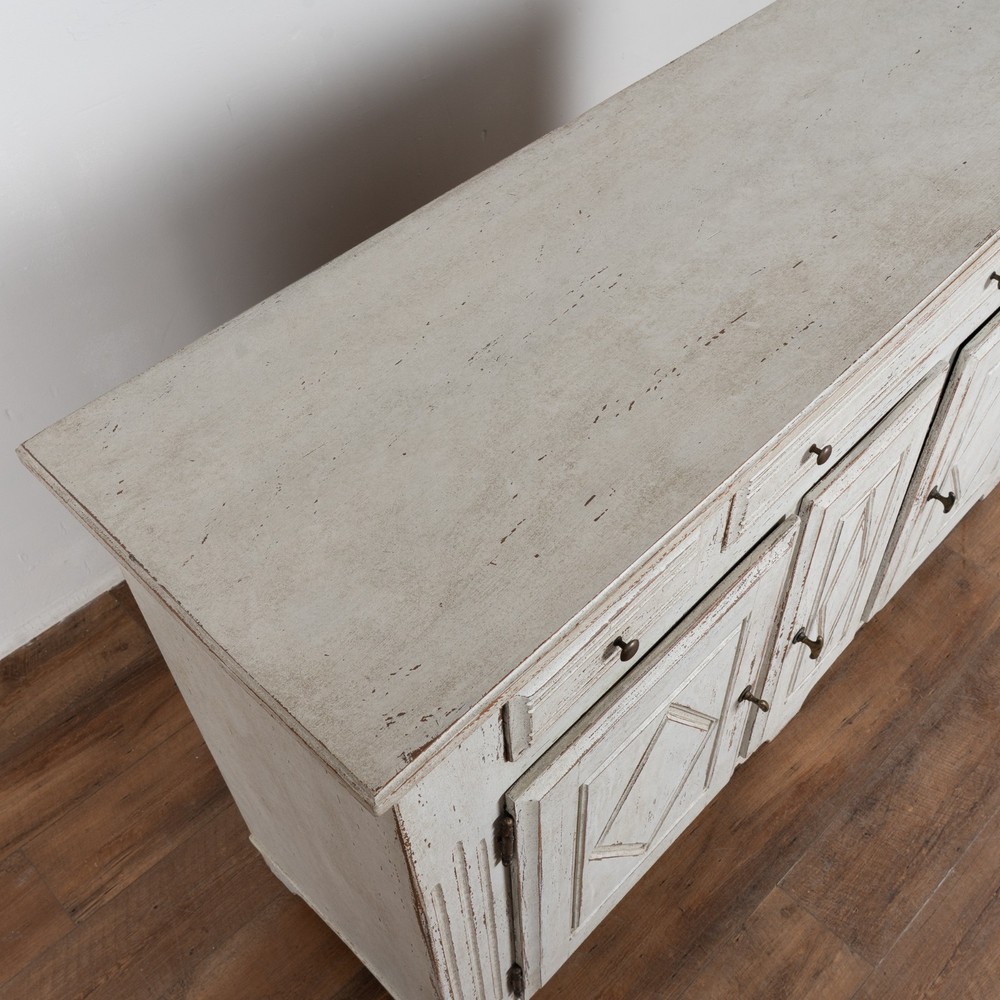 20th Century Swedish White Painted Oak Sideboard Buffet