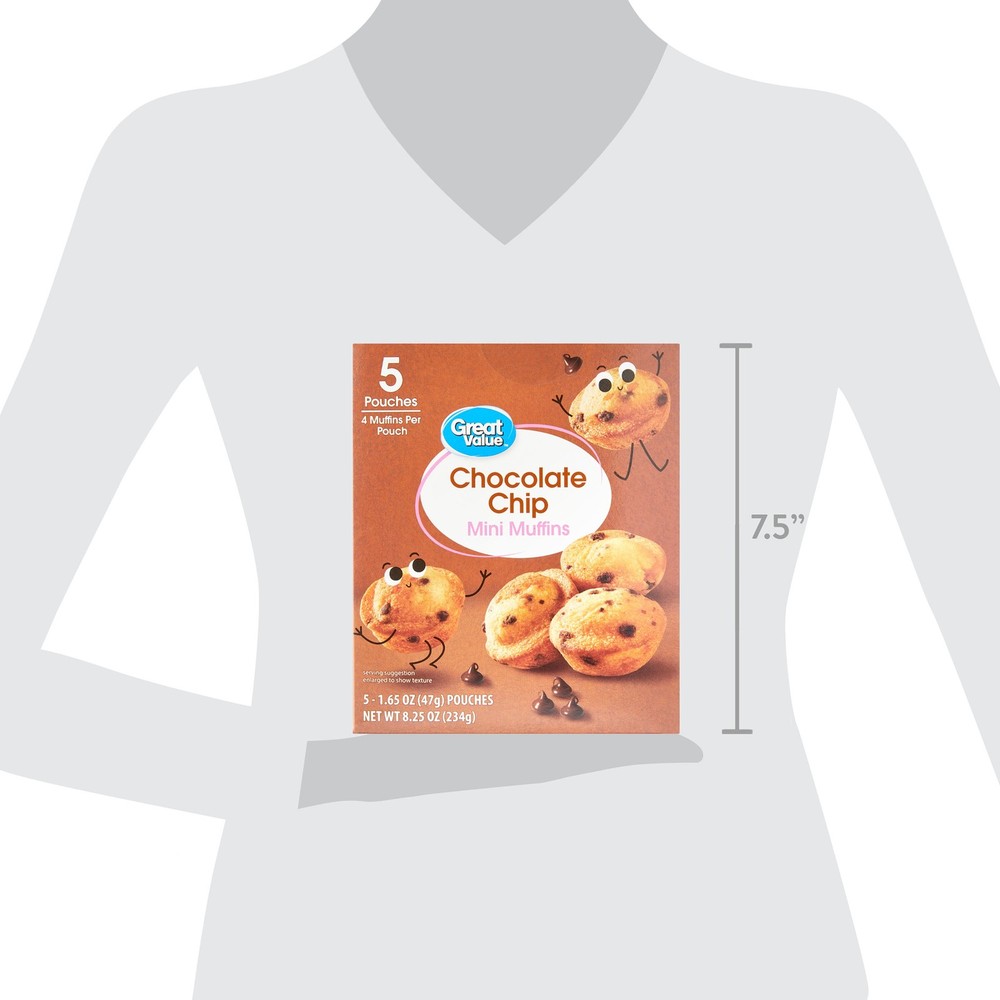 Great Value Chocolate Chip Mini Muffins, 8.25 Oz (5 Count)