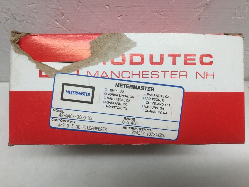 Modutec Metermaster 4S-AACX-3000-XX Panel Meter 0-3 AC Kiloamperes