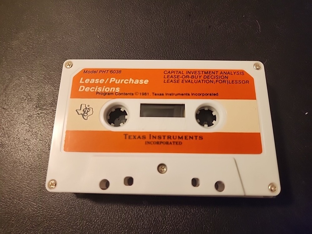 Texas Instruments TI-99/4 Lease / Purchase Decisions Cassette Software PHT6038