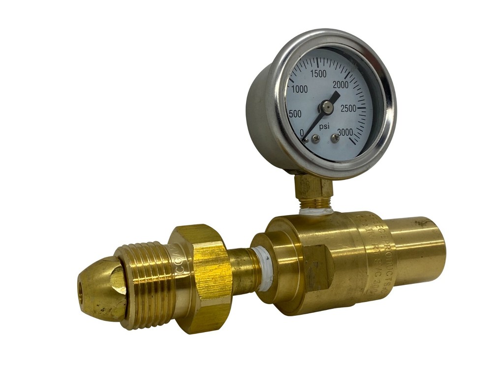 Nitrogen Single Gauge Fixed Flow Piston Regulator 200 PSI CGA 580