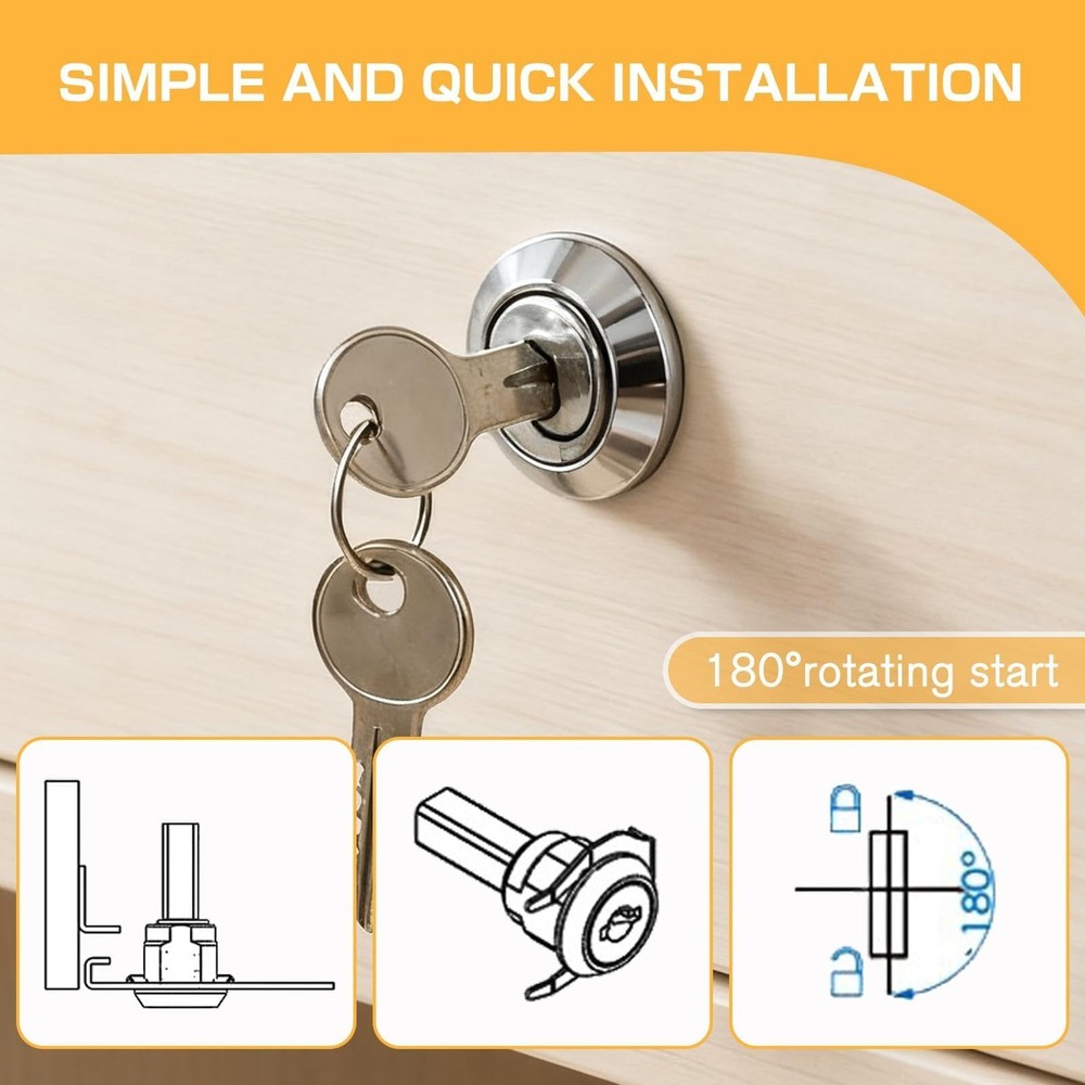Nextpal Stainless Steel Tool Box Lock Replacement Set, Universal 1 PACK