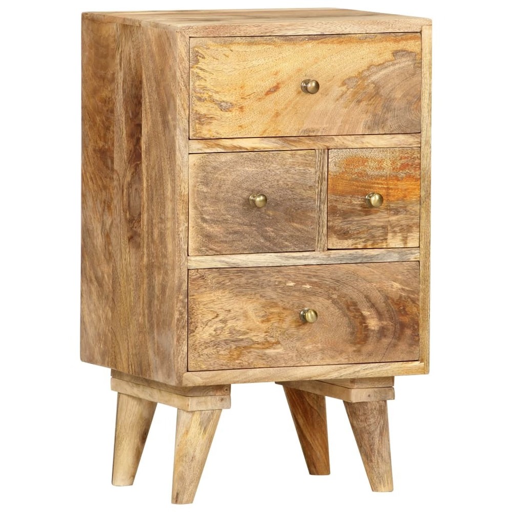 Bedside Cabinet Brown Solid Mango Wood Medium Bedside Cabinet