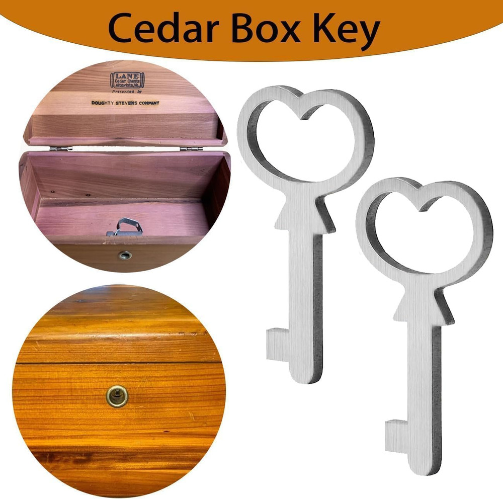 2 Pack Cedar Box Key for Lane Mini Keepsake & Jewelry Boxes Replacement Key