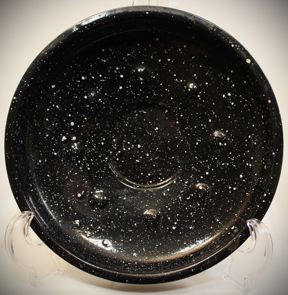Black Enamelware Round Roaster Replacement Lid ONLY 9 1/8" Diameter