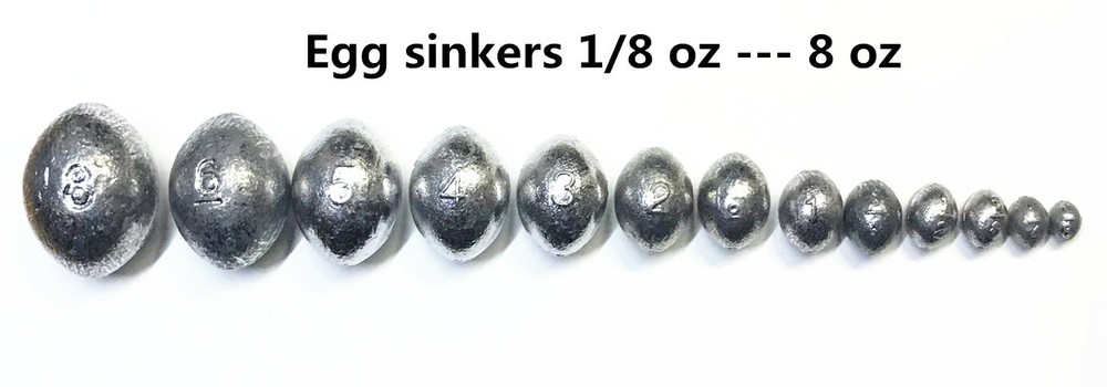 Egg sinkers fishing sinker - 10 per pack
