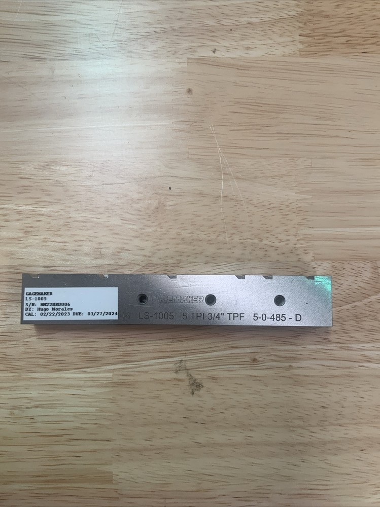 gagemaker LS-1005 - 3/4"TPF 5 TPI LEAD SETTING STANDARD