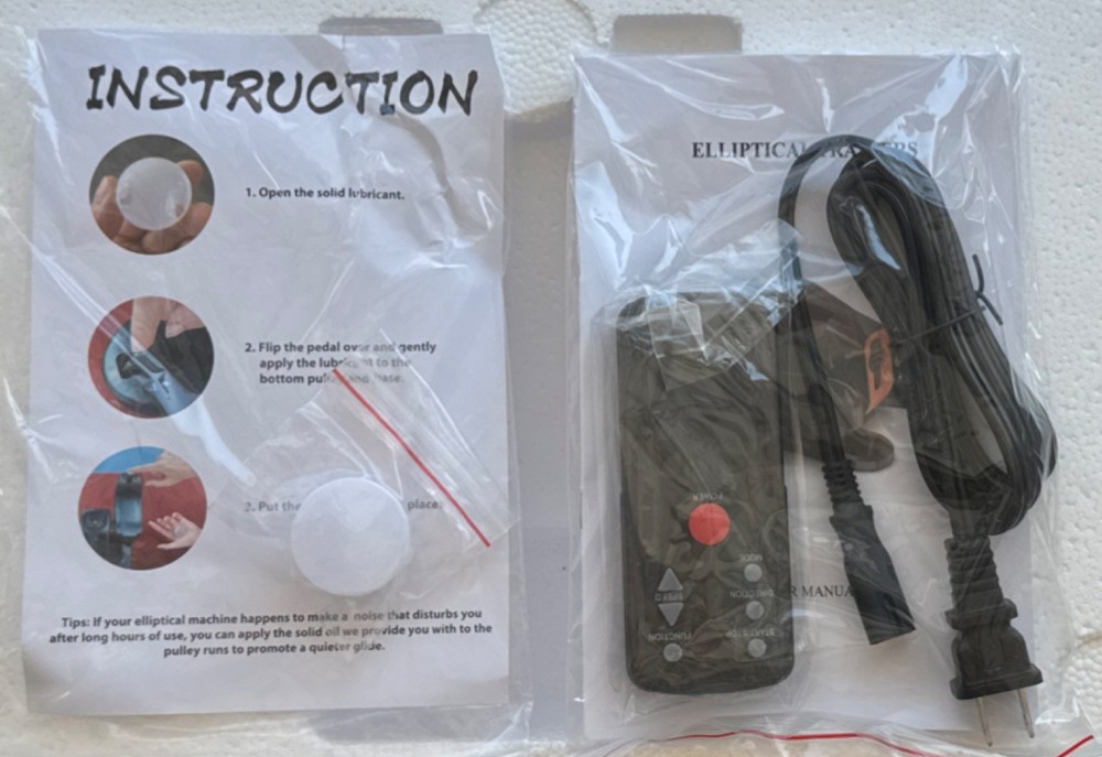 Electric Elliptical Machine Black/Orange LCD Display Remote Compact Quiet