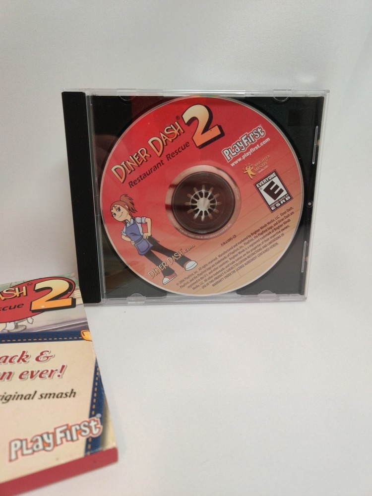 PlayFirst Diner Dash 2 Restaurant Rescue CD-ROM PC/Mac Game Used