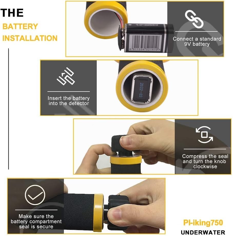 Lightweight Underwater Metal Detector - High Sensitivity with Adjustable Length