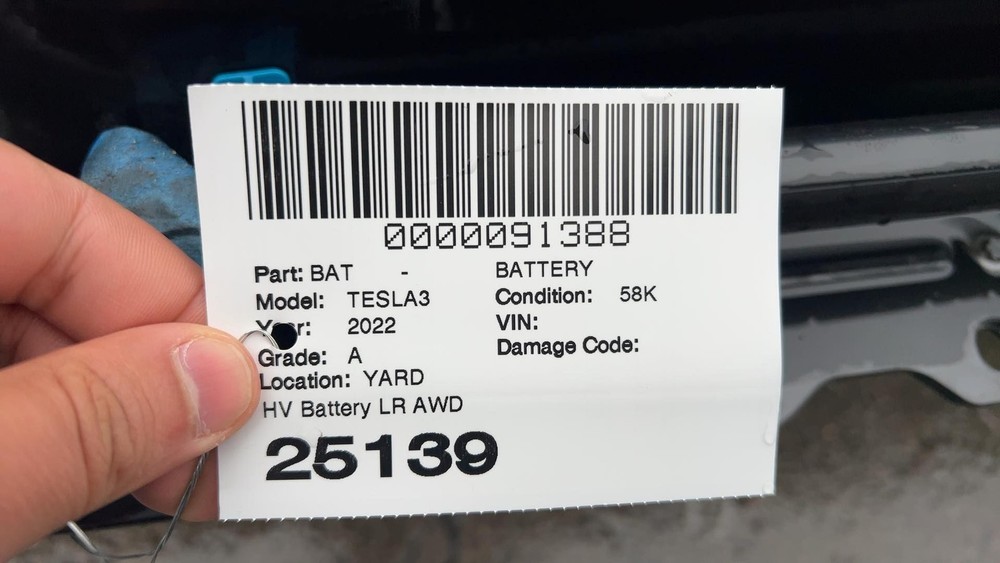 ⭕ 21-23 Tesla Model 3 Battery Pack Module Complete Long Range AWD 1104422-02-W