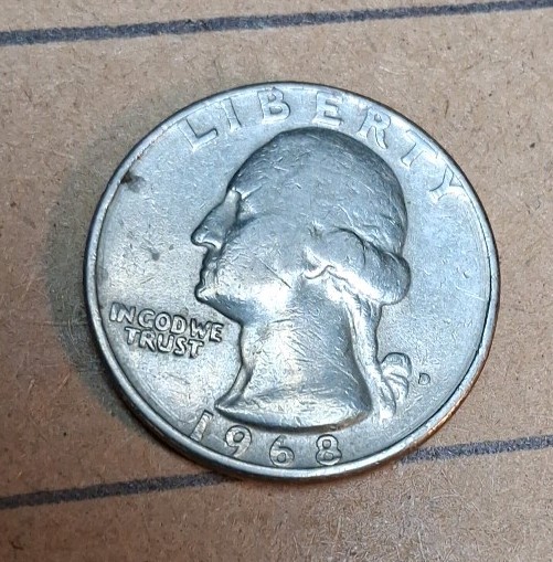 ERROR VNT 1968D Quarter Greese Error Missing Branch And A,R,T,E FROM QUARTER