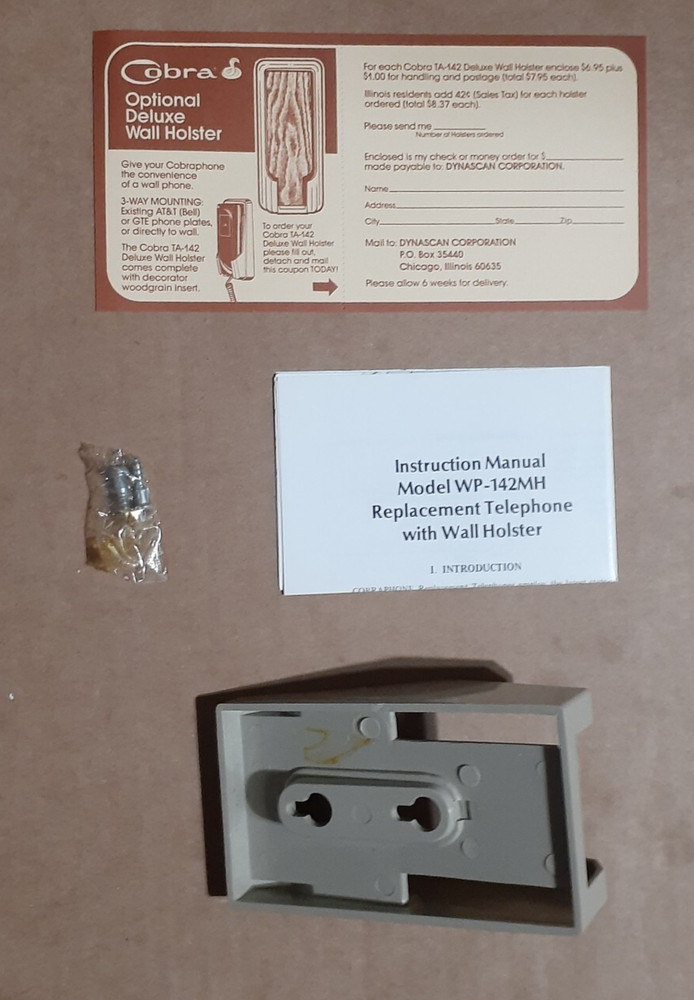 Cobra Mini Size Replacement Telephone W/Wall Holder